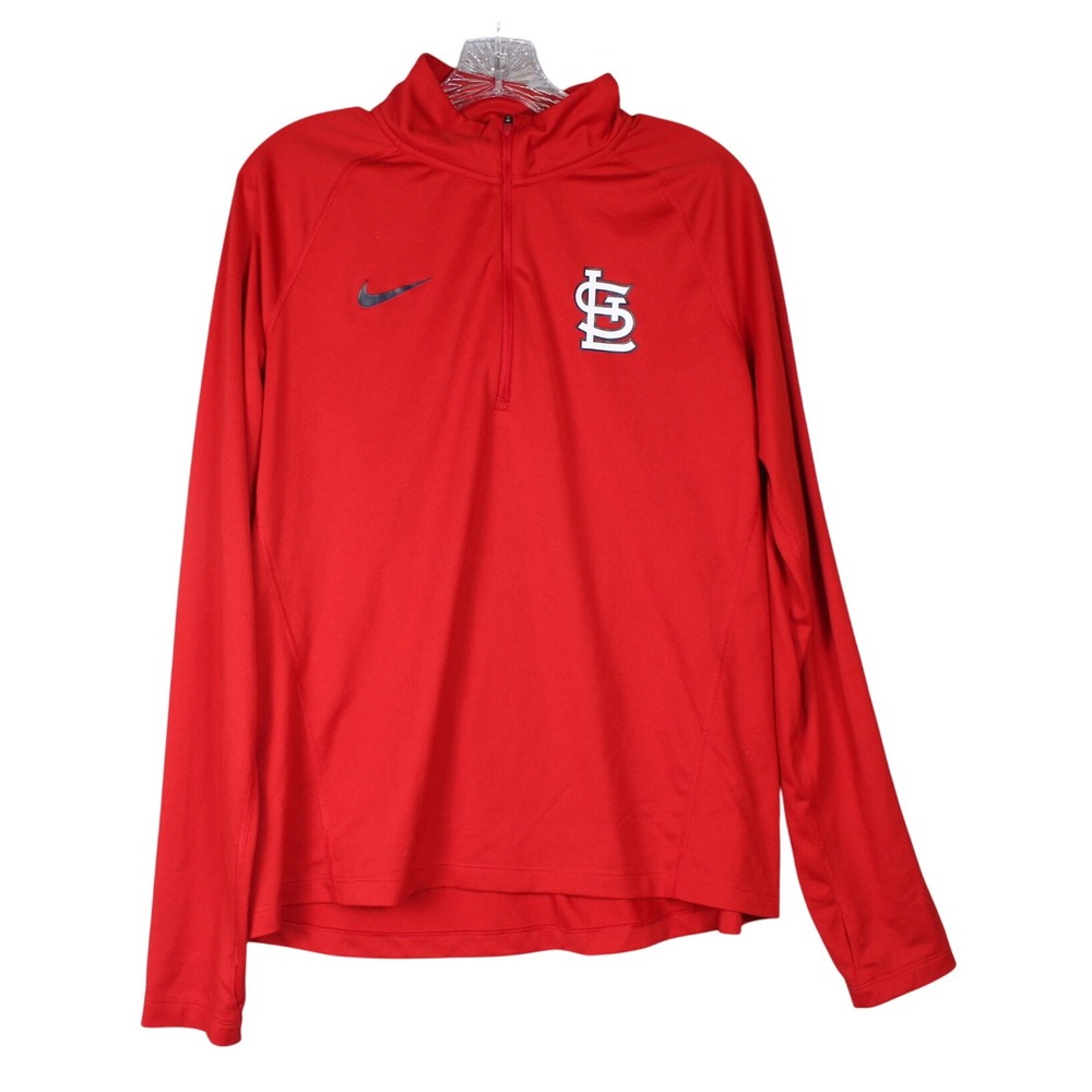 Nike St. Louis Cardinals Pullover Dri-FIT MLB Long Sleeve Red Large‎